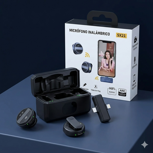 MICRÓFONOS DE SOLAPA SX21 + EBOOK [COMO CREAR CONTENIDO QUE VENDE]